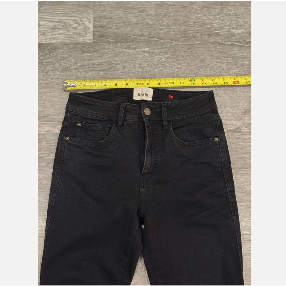 Sezane Slim Parfait Black Jeans Mid Rise Zip Fly Straight Womens 28 - Picture 10 of 10